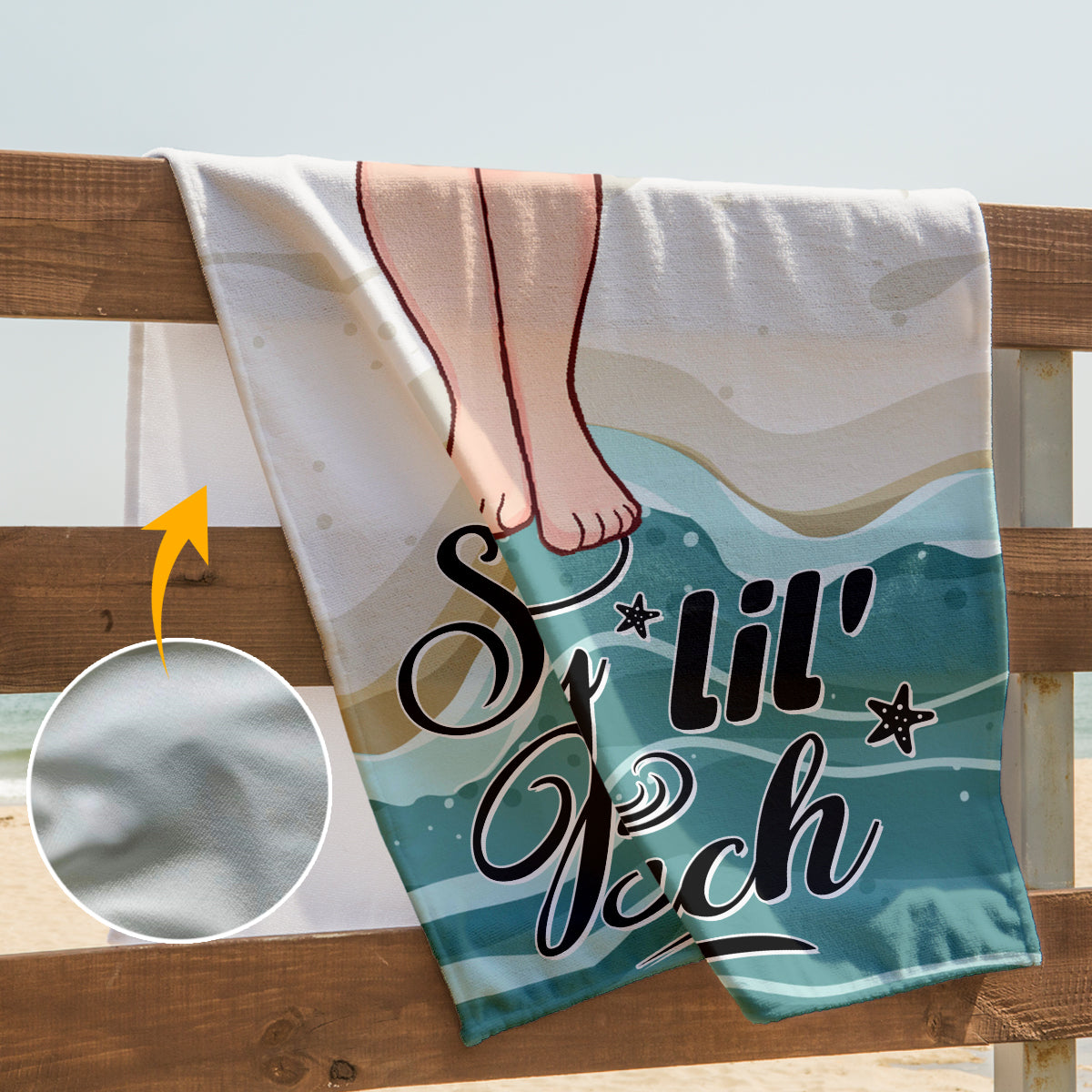 Salty Lil' Beach - Sea Lover gift for friend, sister, girlfriend, wife, mom - Personalized Beach Towel