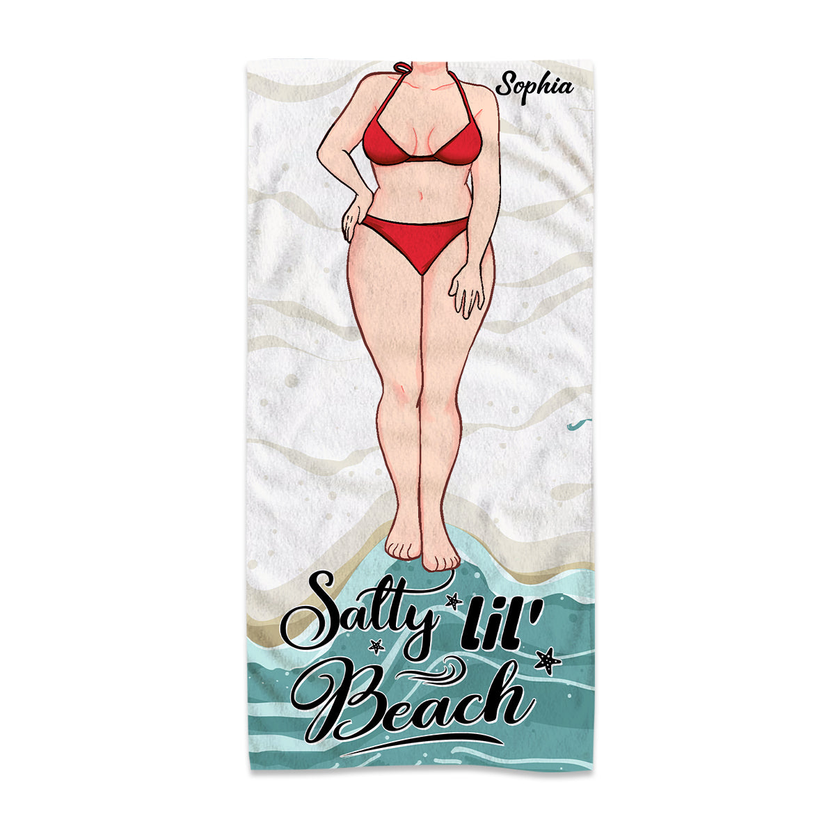 Salty Lil' Beach - Sea Lover gift for friend, sister, girlfriend, wife, mom - Personalized Beach Towel