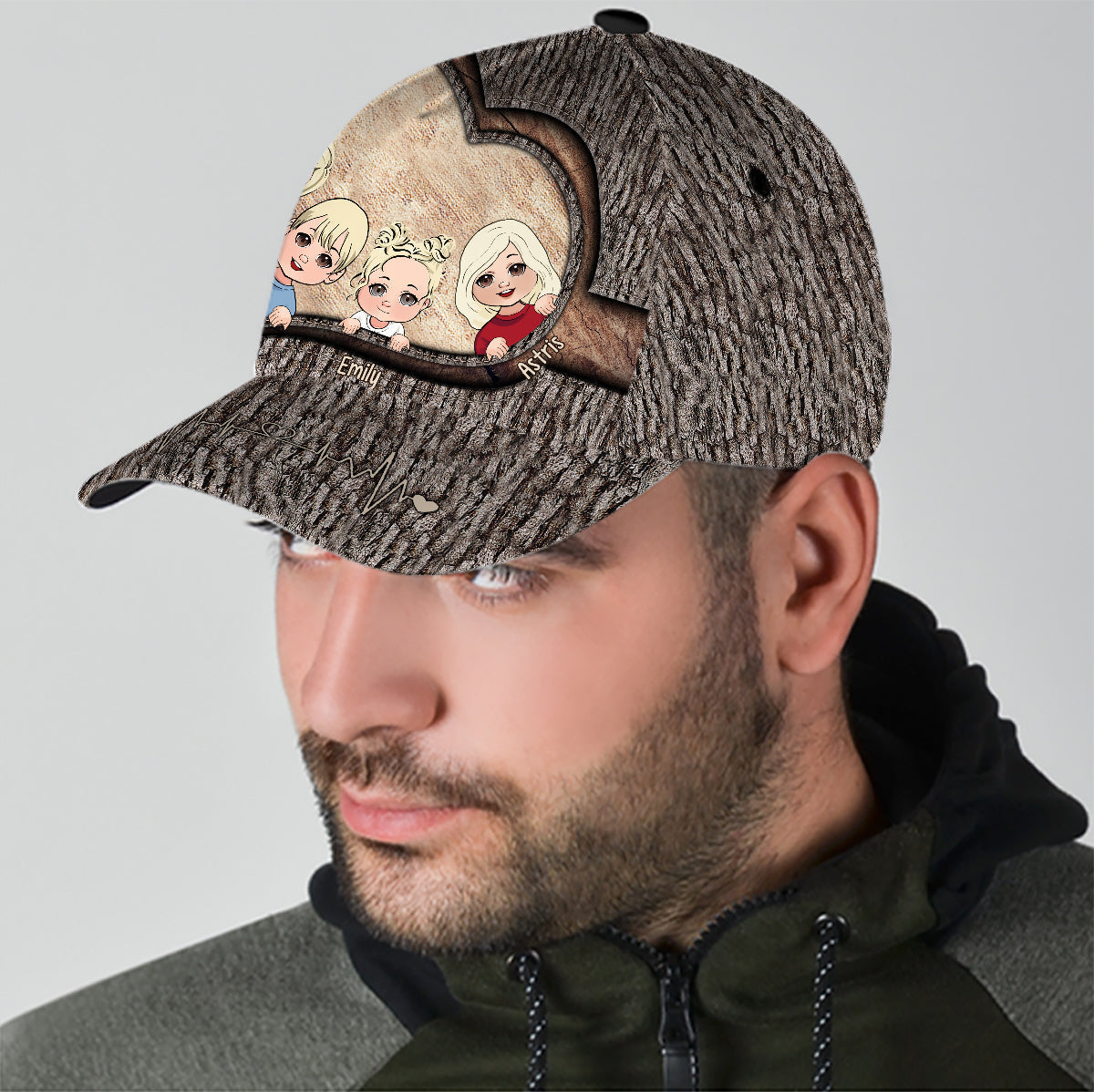 Whenever You Touch This Heart - Gift for dad, grandma, grandpa, mom, uncle, aunt, brother, sister - Personalized Classic Cap