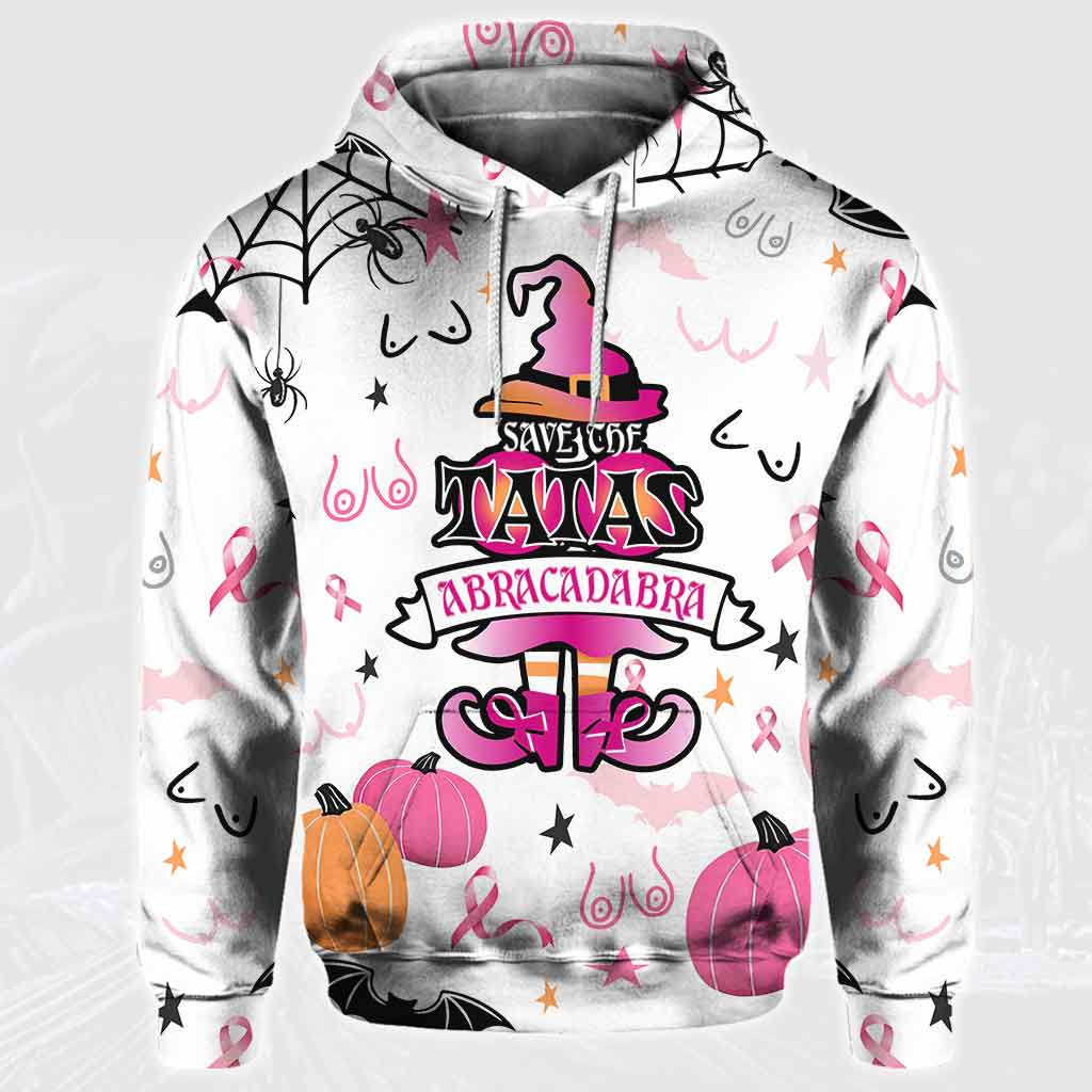 Abracadabra Save The Tatas - Halloween Breast Cancer Awareness All Over T-shirt and Hoodie