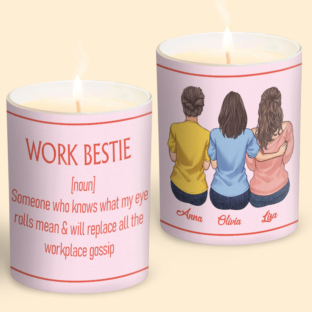Work Bestie - Personalized Colleague Candle With Wooden Lid