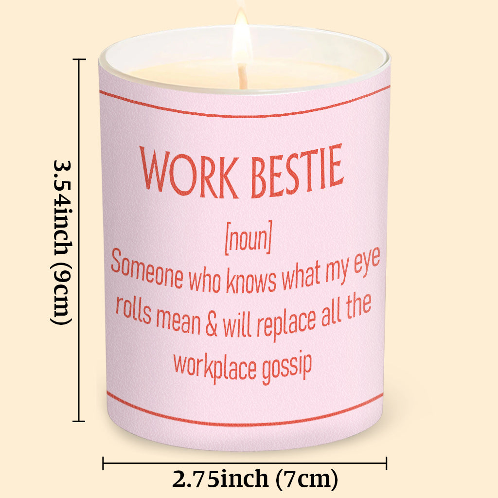 Work Bestie - Personalized Colleague Candle With Wooden Lid