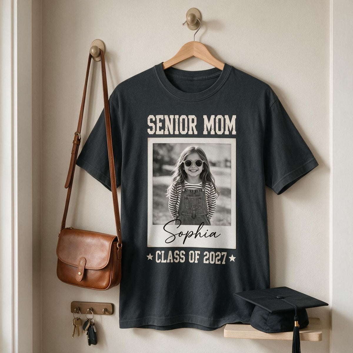 Personalized Senior Mom Custom Photo Shirt | Graduation Gift for Proud Mom