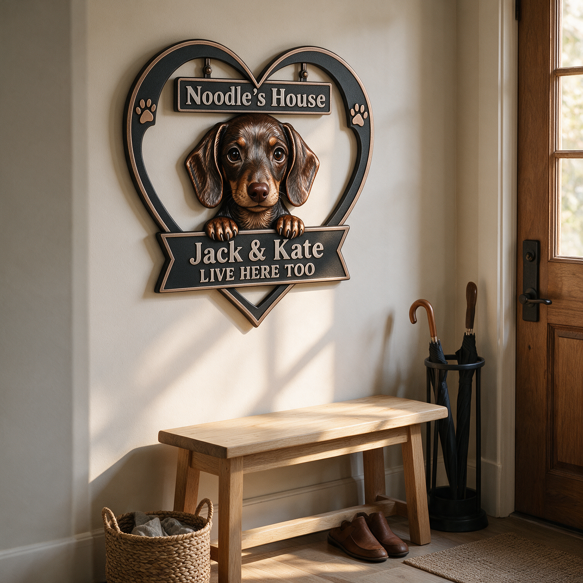 Personalized Custom Photo Dachshund 3D Cut Metal Sign - Dog Lover Gift for Home Decor