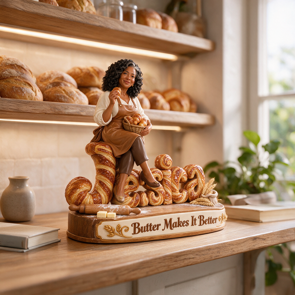 Personalized Custom Photo Bread Baking 3D Name Figurine - Gift for Older Women