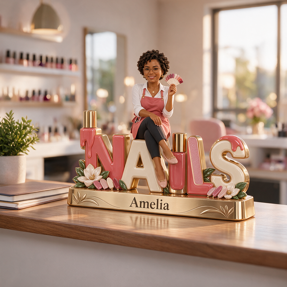 Personalized Custom Photo Nail Technician Custom Shaped Acrylic Plaque - Gift for Women