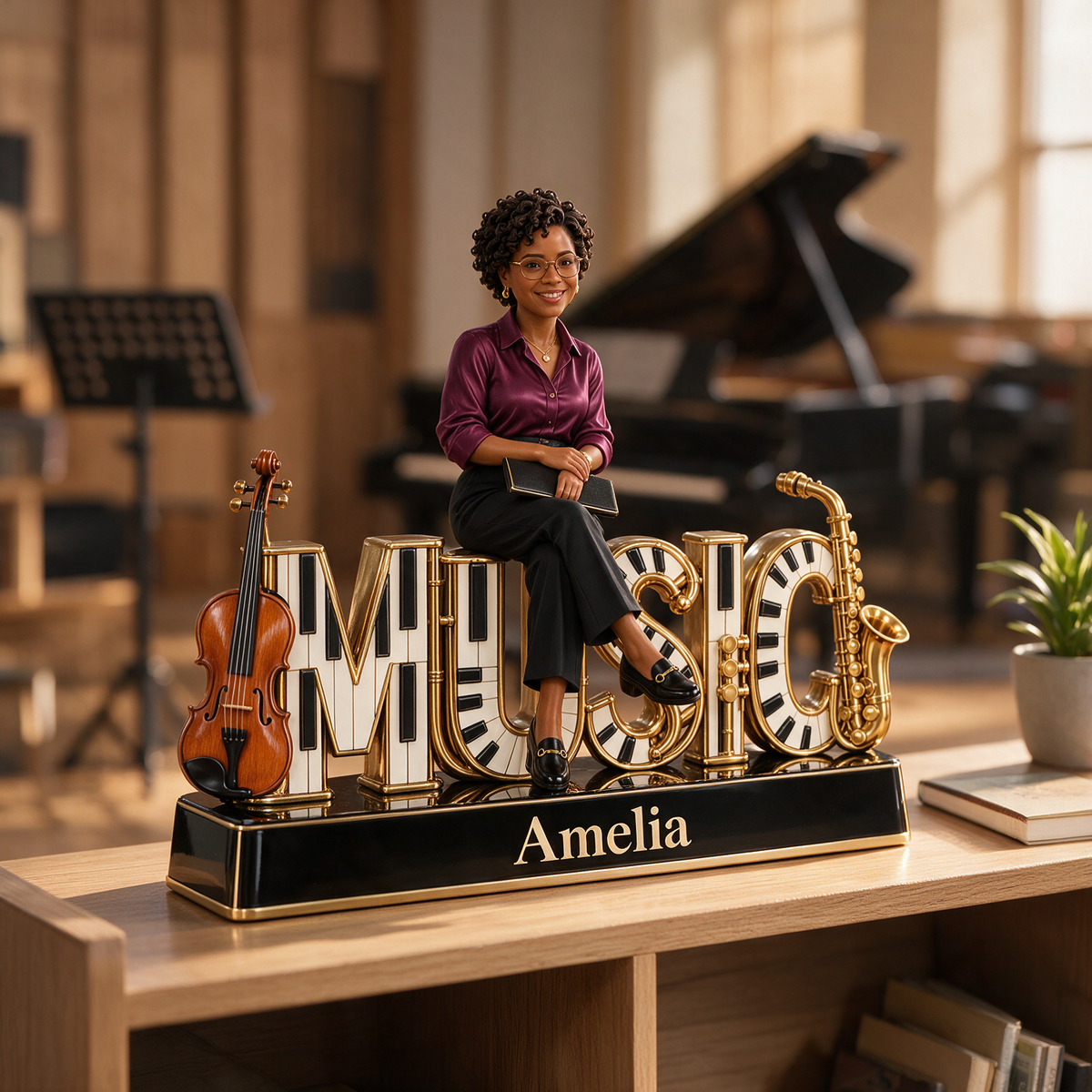 Personalized Custom Photo Music Custom Shaped Acrylic Plaque - Gift for Women