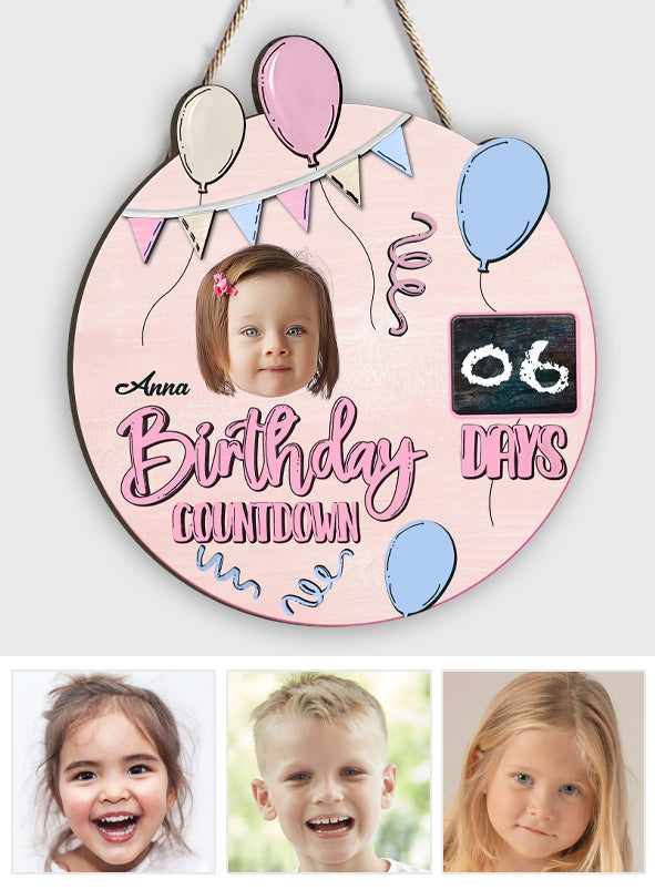 Birthday Countdown - Personalized Family Wood Sign