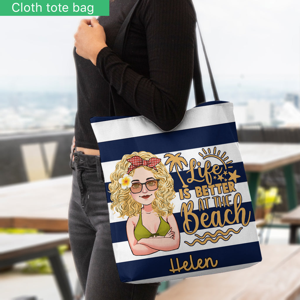 Beach Please - Personalized Sea Lover Tote Bag