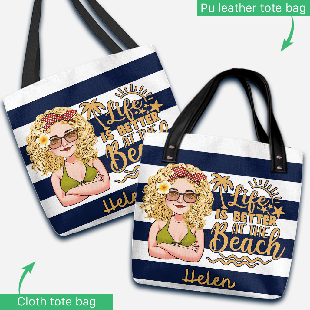Beach Please - Personalized Sea Lover Tote Bag