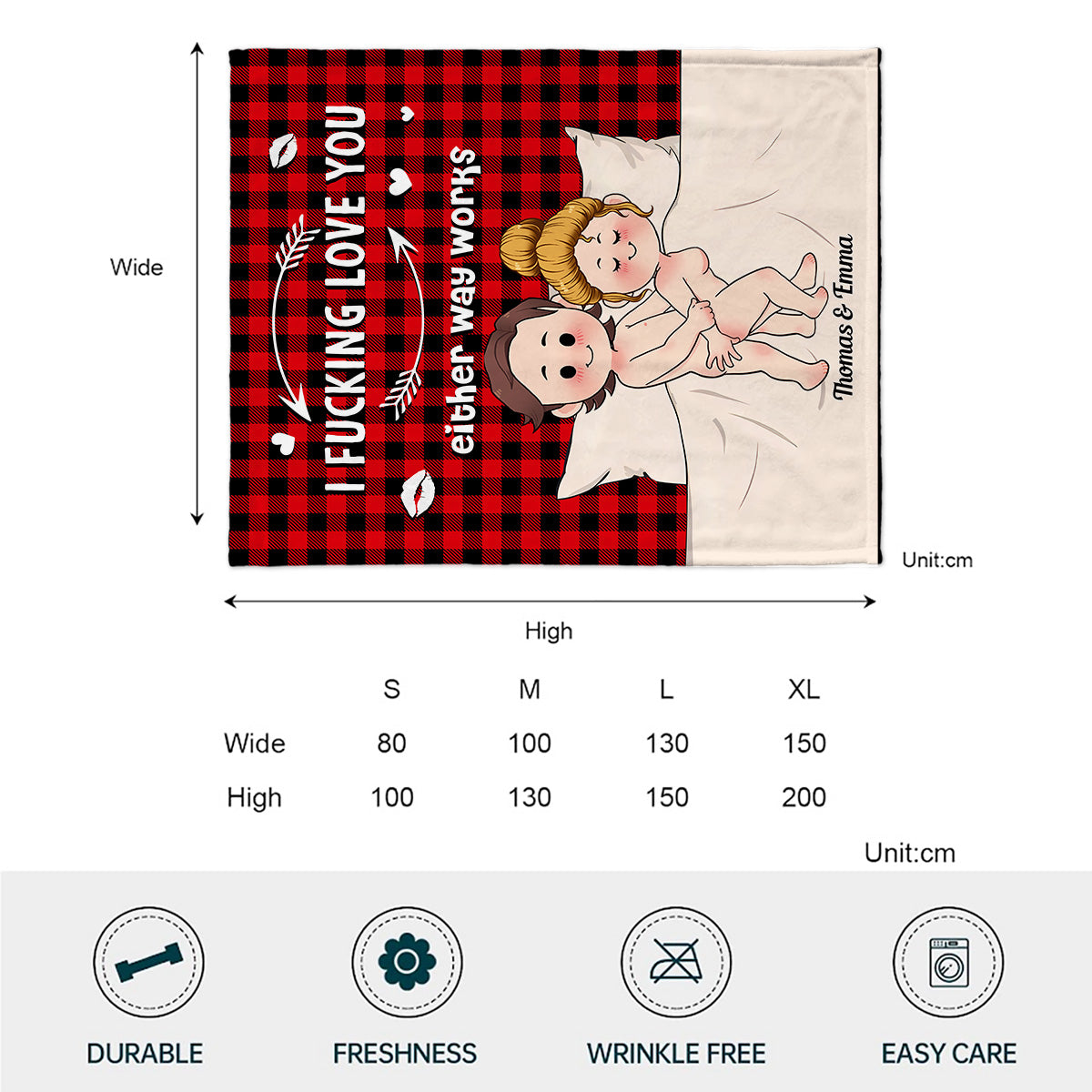 I Love Your Butt - Personalized Couple Blanket