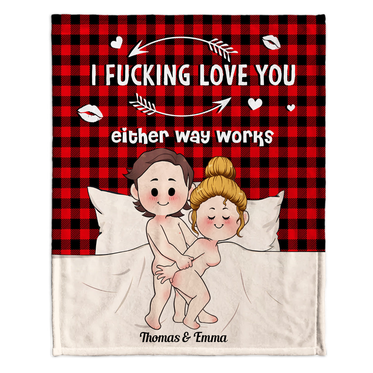 I Love Your Butt - Personalized Couple Blanket