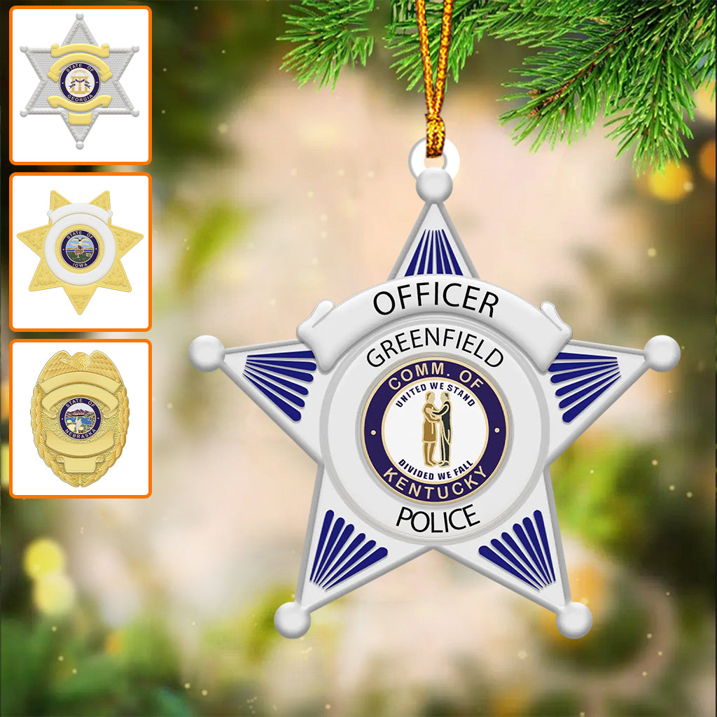 Police Badge - Personalized Police Officer Ornament