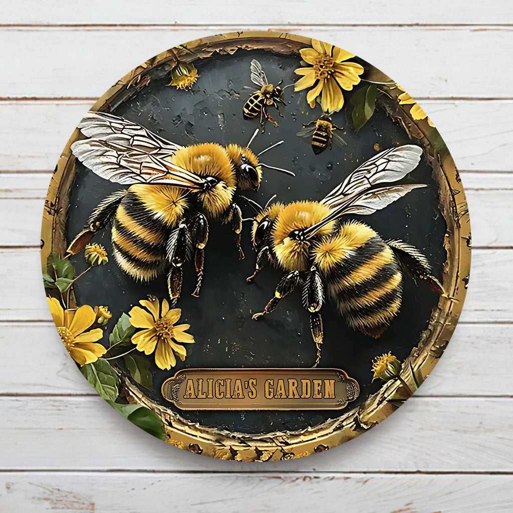 Your Garden - Personalized Gardening Round Metal Sign