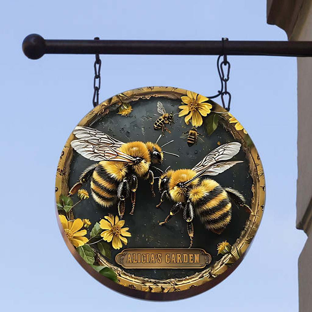 Your Garden - Personalized Gardening Round Metal Sign