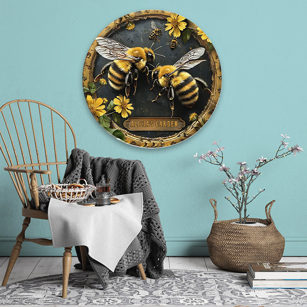 Your Garden - Personalized Gardening Round Metal Sign