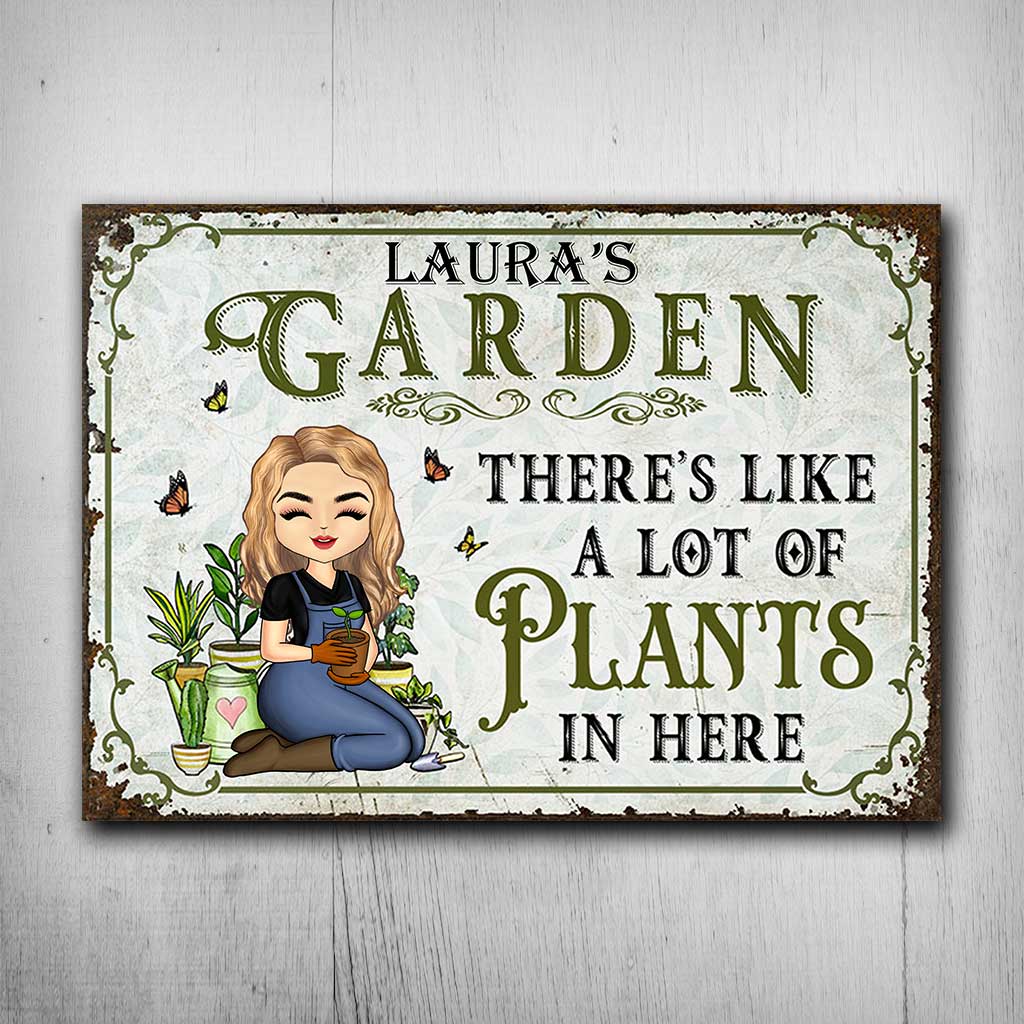Lot Of Plants - Personalized Gardening Rectangle Metal Sign