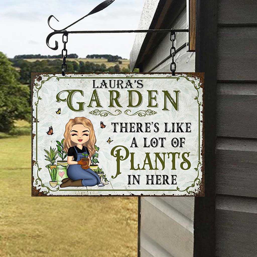 Lot Of Plants - Personalized Gardening Rectangle Metal Sign