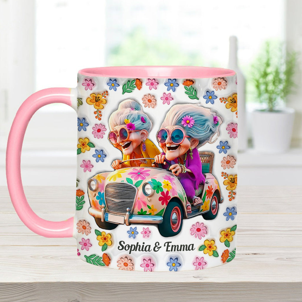 We'll Be Friends 'Til We're Old And Senile - Personalized Bestie Accent Mug