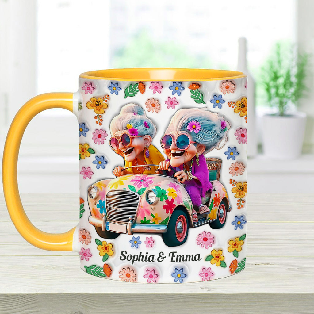 We'll Be Friends 'Til We're Old And Senile - Personalized Bestie Accent Mug