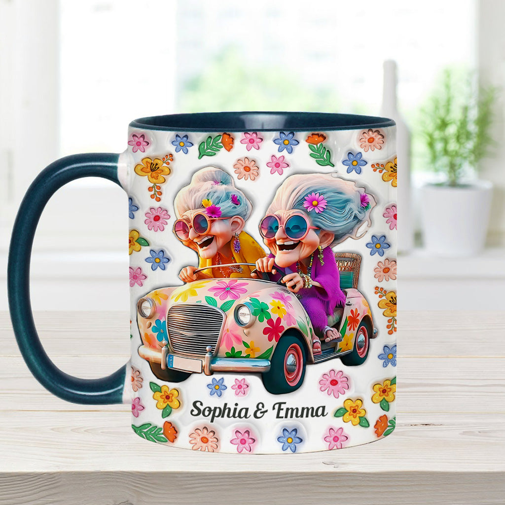 We'll Be Friends 'Til We're Old And Senile - Personalized Bestie Accent Mug