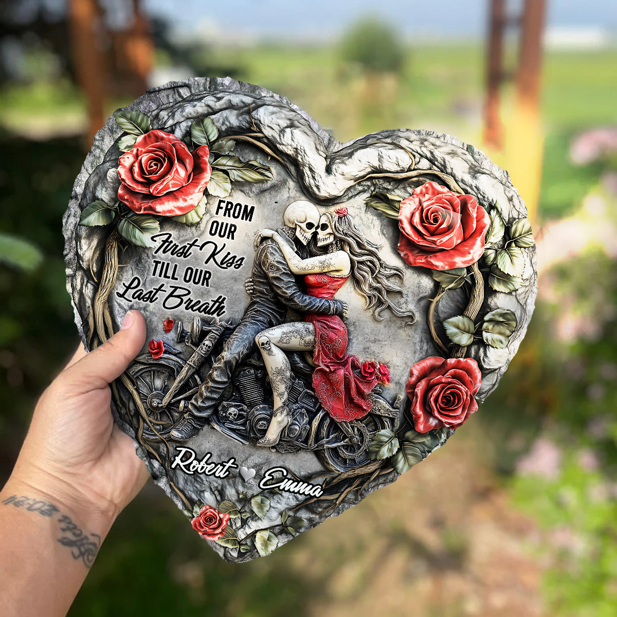 From Our First Kiss - Personalized Couple Heart Shaped Stone