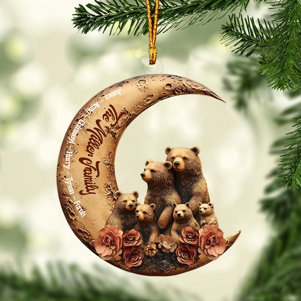 Bear Family - Personalized Family Custom Shaped Ornament