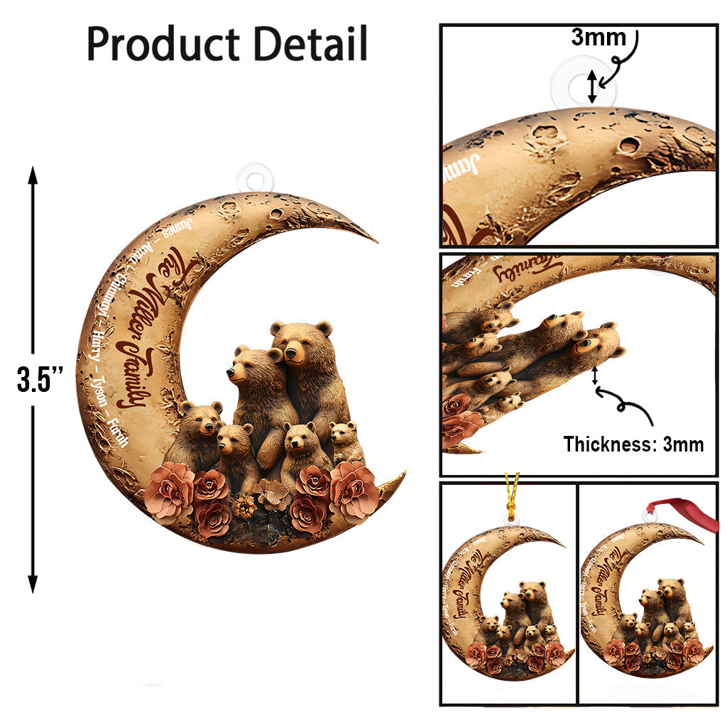 Bear Family - Personalized Family Custom Shaped Ornament