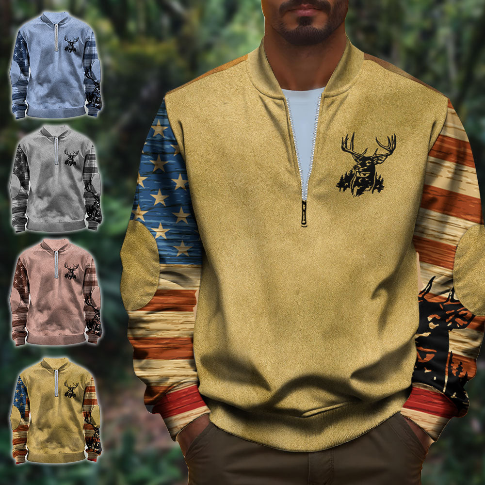 Love Hunting - Personalized Hunting Men Zip-Up Sweatshirt