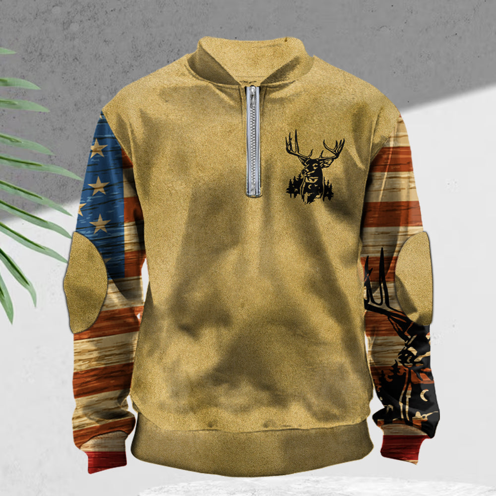 Love Hunting - Personalized Hunting Men Zip-Up Sweatshirt