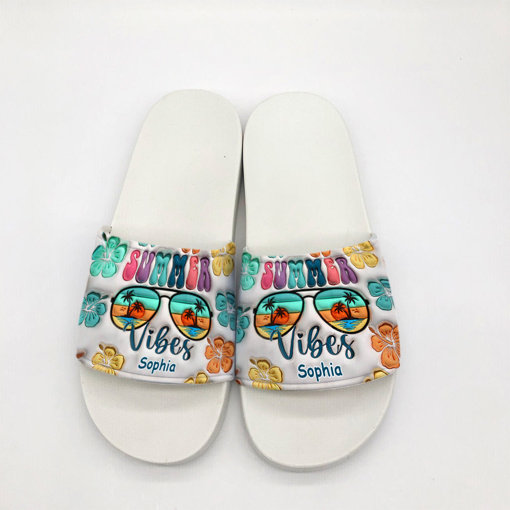 Summer Vibes - Personalized Sea Lover Slide Sandals