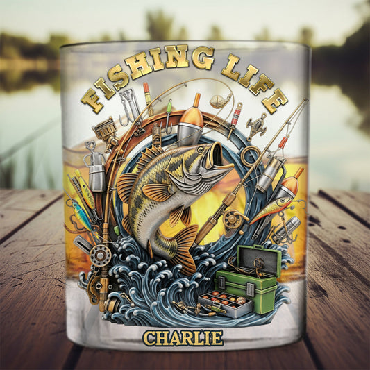 Fishing Life - Personalized Fishing Whiskey Glass