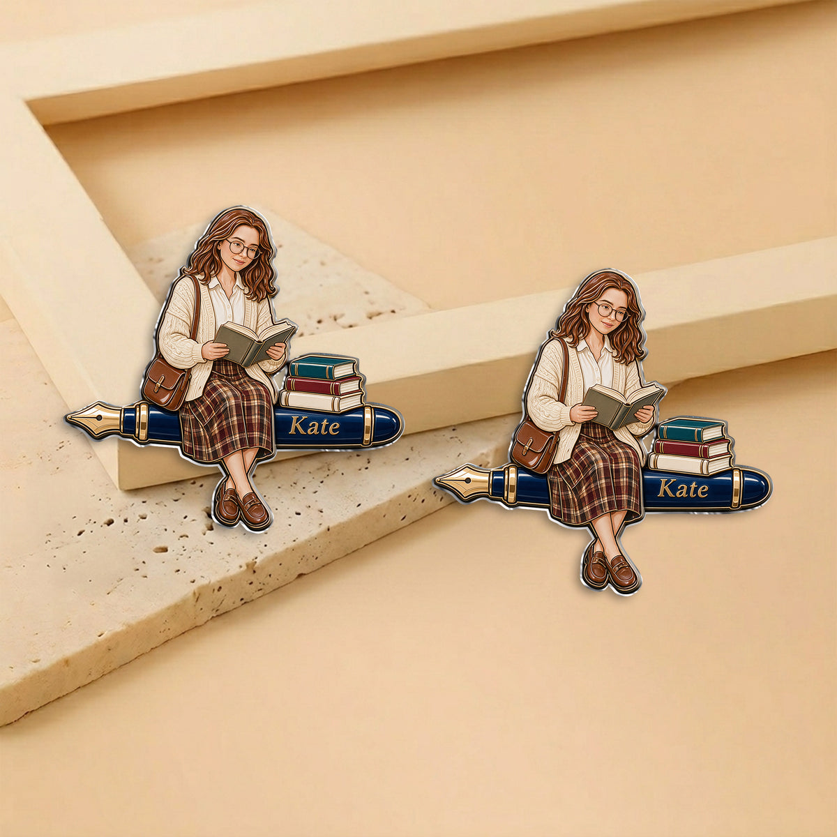 Just A Girl Who Loves Books - Personalized Book 3D Embossed Enamel Pin