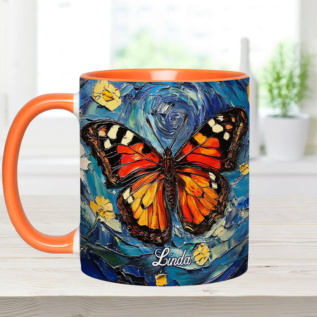 Dreamy Butterfly - Personalized Butterfly Accent Mug