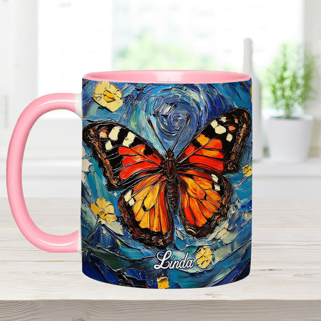 Dreamy Butterfly - Personalized Butterfly Accent Mug