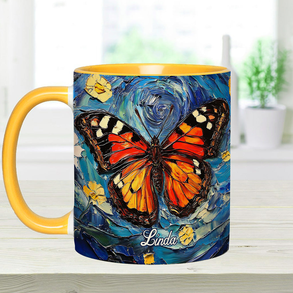 Dreamy Butterfly - Personalized Butterfly Accent Mug