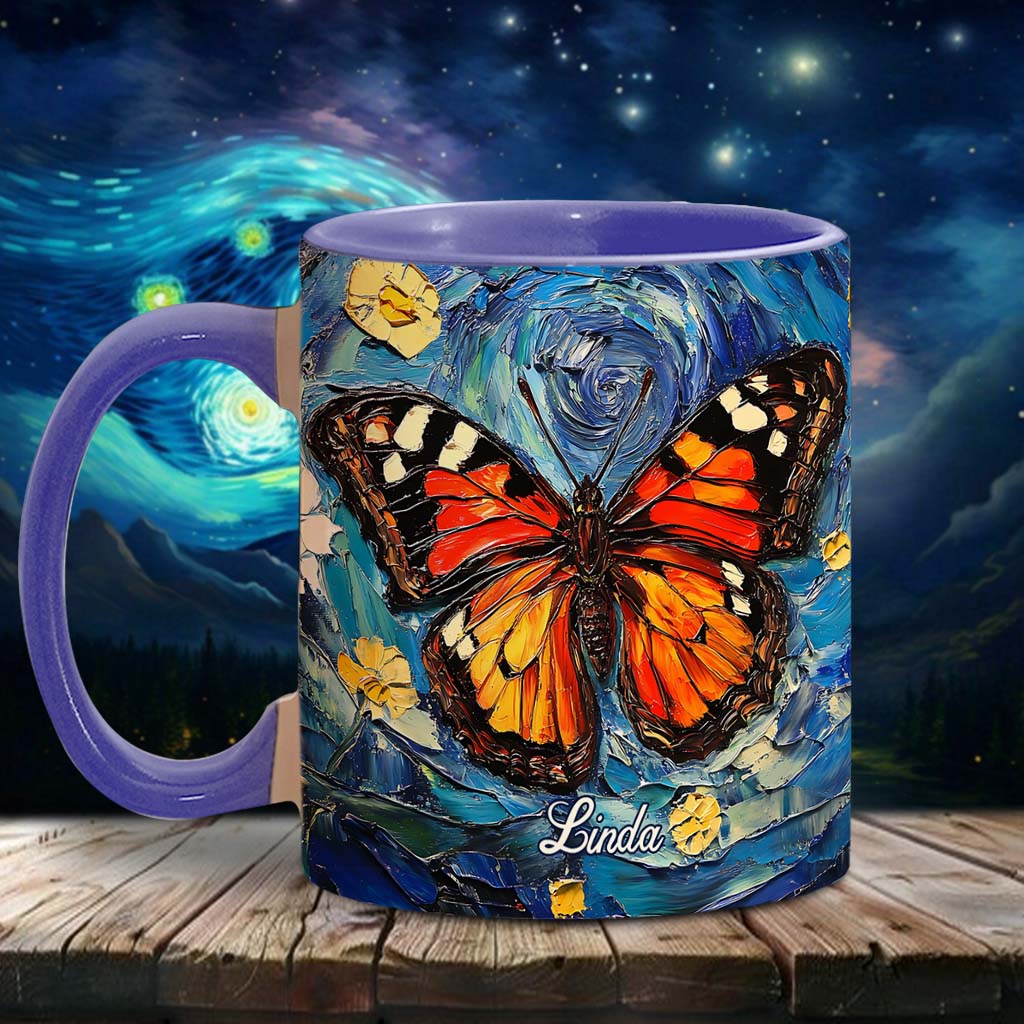 Dreamy Butterfly - Personalized Butterfly Accent Mug
