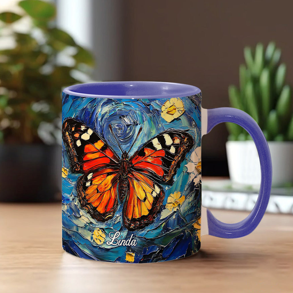 Dreamy Butterfly - Personalized Butterfly Accent Mug