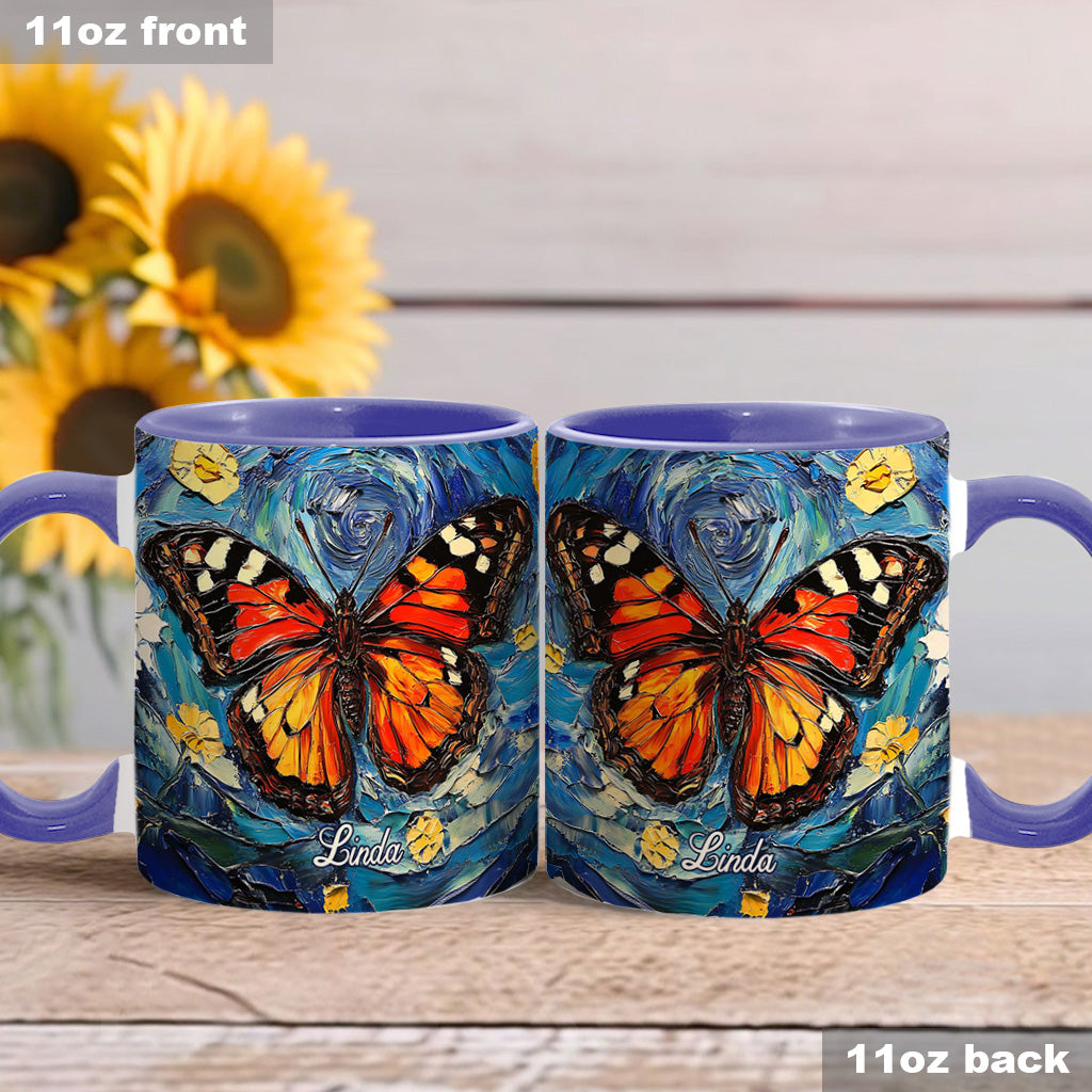 Dreamy Butterfly - Personalized Butterfly Accent Mug