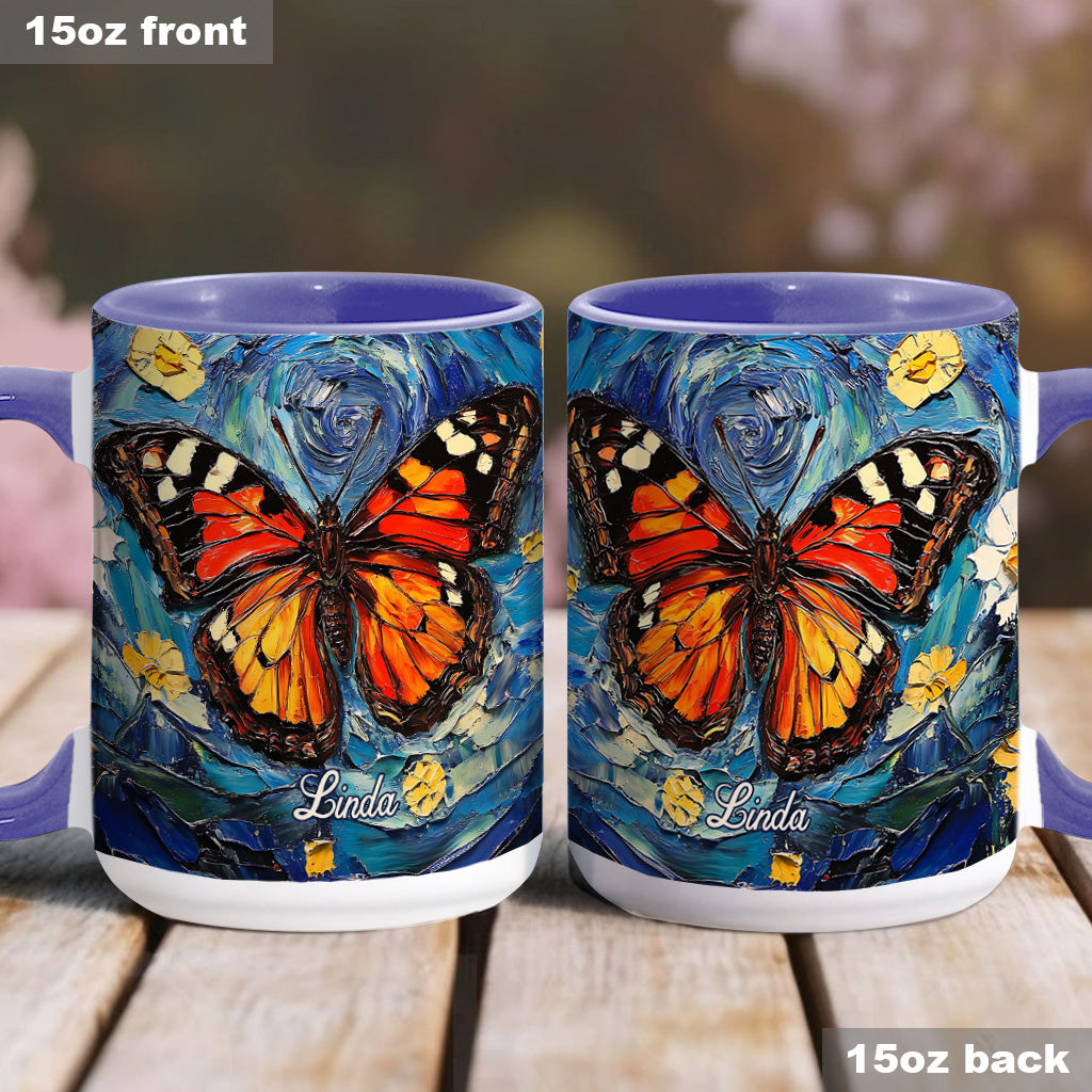 Dreamy Butterfly - Personalized Butterfly Accent Mug