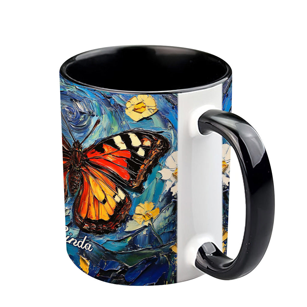 Dreamy Butterfly - Personalized Butterfly Accent Mug
