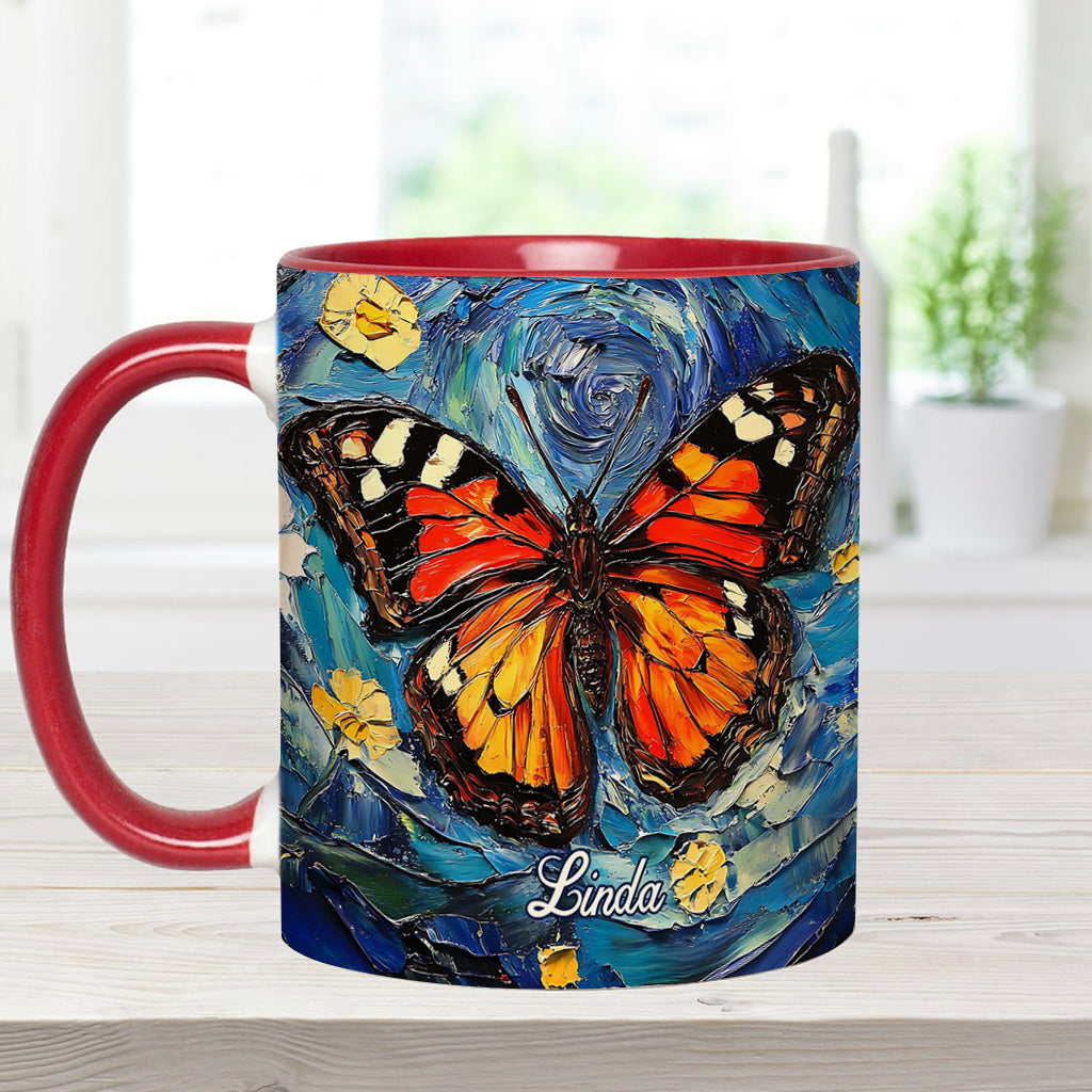 Dreamy Butterfly - Personalized Butterfly Accent Mug