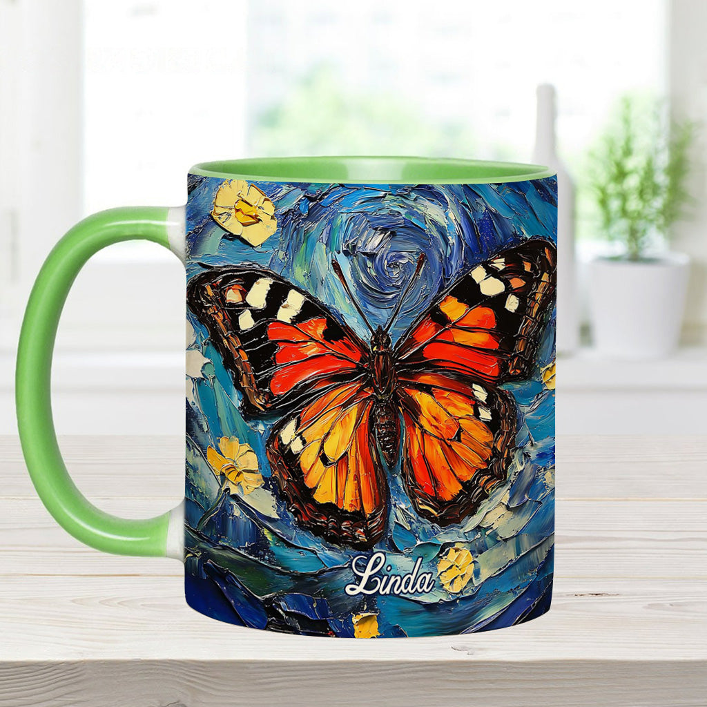 Dreamy Butterfly - Personalized Butterfly Accent Mug