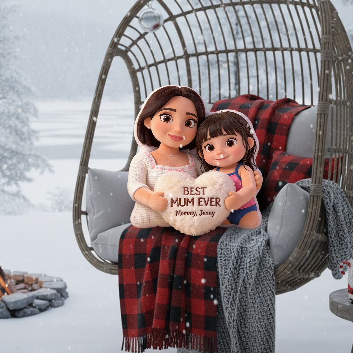 Best Mom Ever - Personalized Mother Faux Fur Shaped Pillow