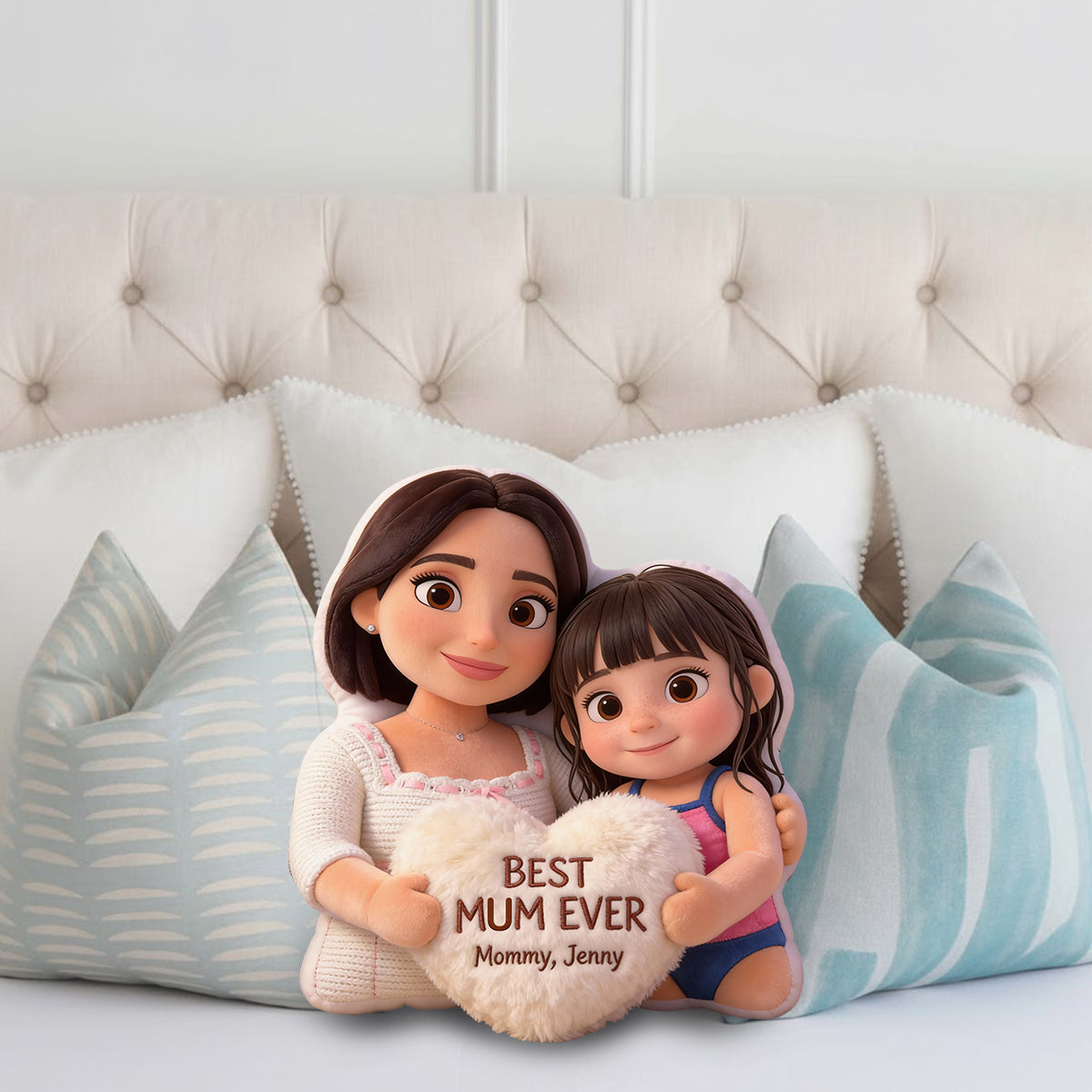 Best Mom Ever - Personalized Mother Faux Fur Shaped Pillow