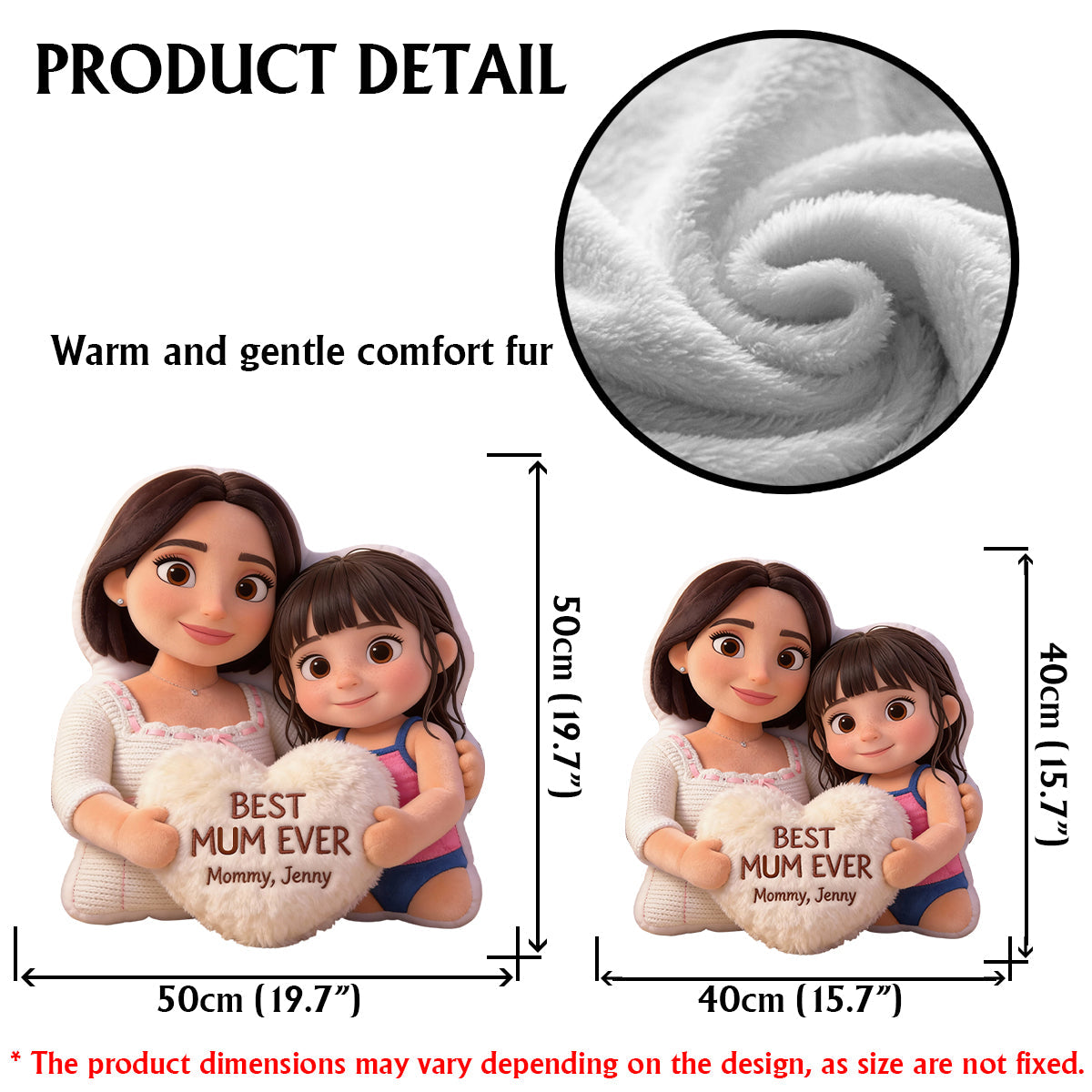 Best Mom Ever - Personalized Mother Faux Fur Shaped Pillow