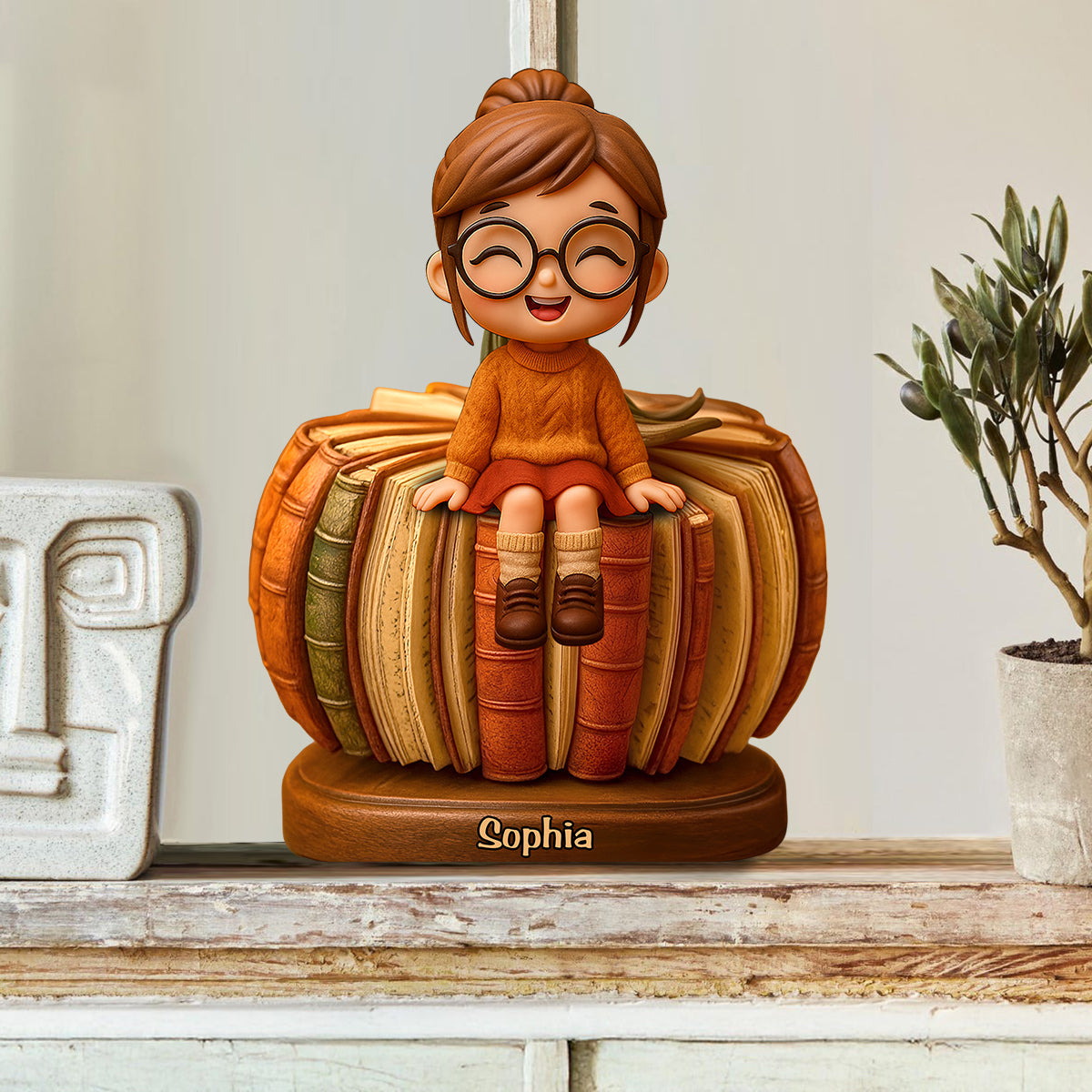 Just A Girl Who Loves Reading - Personalized Book Custom Shaped Wood Plaque