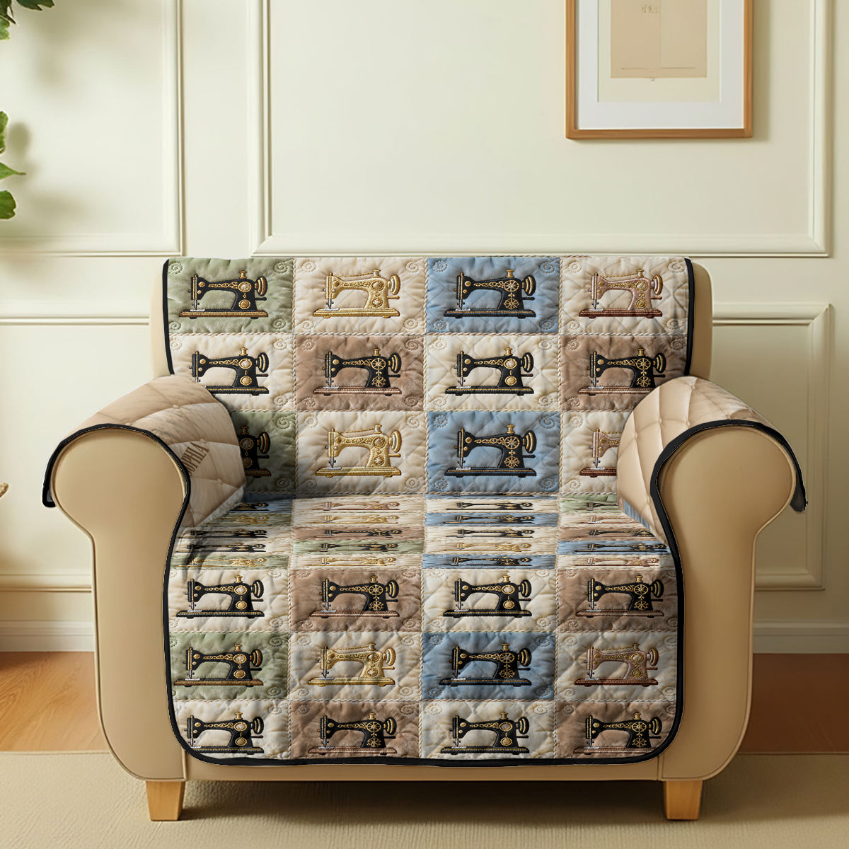 Love Sewing - Personalized Sewing Quilted Sofa/Couch Cover