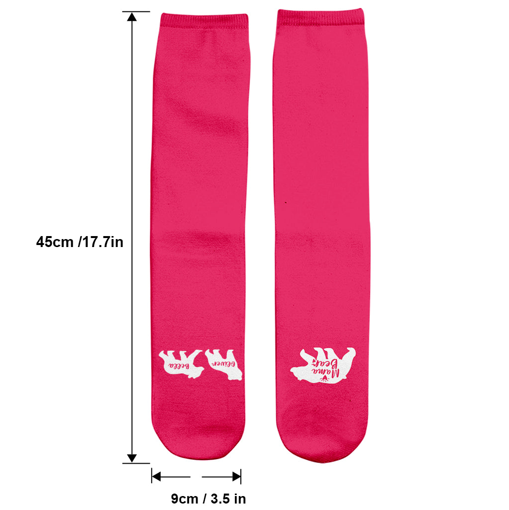 Mama Bear And Her Cubs With Any Kid Nam - Personalized Mother Socks