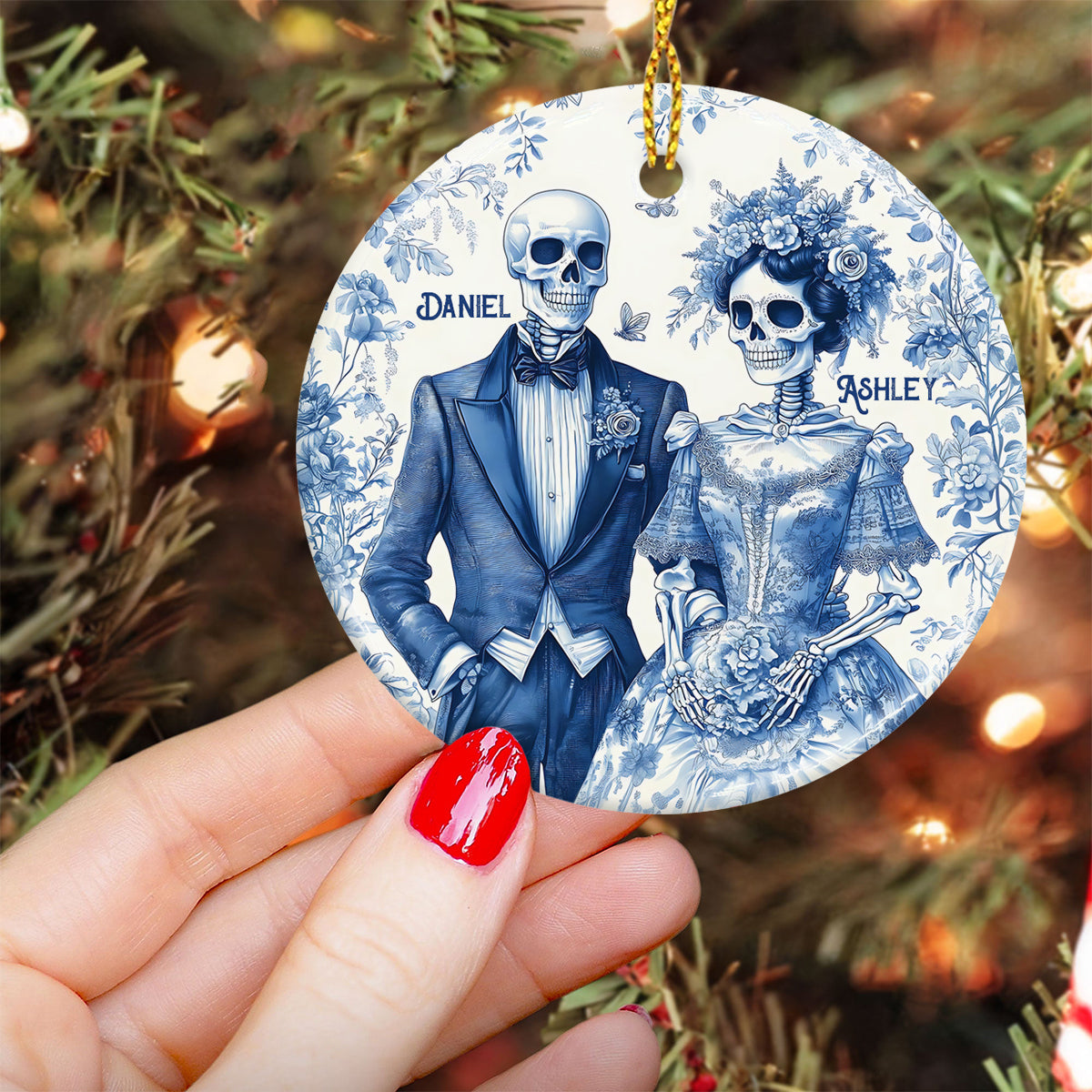 Until Death Do Us Part - Personalized Couple Ceramic Circle Ornament